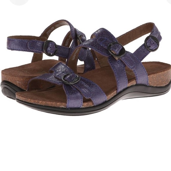 Dansko Shoes - Dansko Jameson Slingback Sandal Blue Shimmer Sz 41